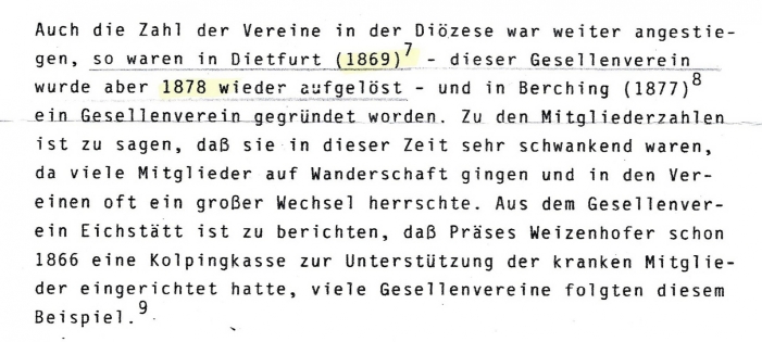 Auszug aus "Die Geschichte des Kolpingwerkes Diözesanverband Eichstätt"